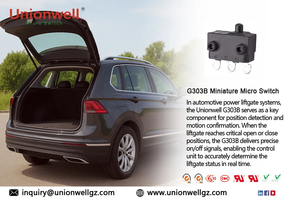 The Role of Micro Switches in Automotive Tailgate Systems: A Key Node for Structural Safety and Intelligent Control